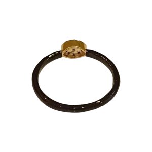 Δαχτυλίδι Μάτι Με Μαύρο Σμάλτο Και Ζιργκόν Από Επιχρυσωμένο Ασήμι 925