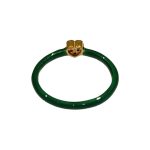 Δαχτυλίδι Καρδιά Με Πράσινο Σμάλτο Και Ζιργκόν Από Επιχρυσωμένο Ασήμι 925