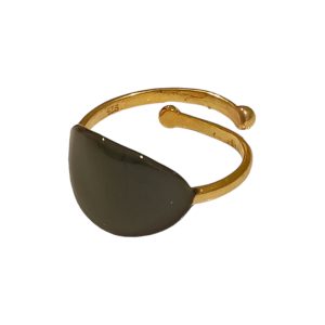 Δαχτυλίδι Από Επιχρυσωμένο Ασήμι 925 Με Γκρι Σμάλτο