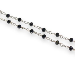 Rosary Black Stone Chain Necklace