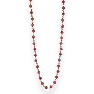Rosary With Red Semi Precious Stones