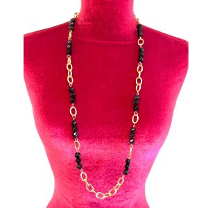 Long Gold Plated Brass Necklace