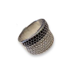 Δαχτυλίδι Από Επιροδιωμένο Ασήμι 925 Με Μαύρα Ζιργκόν