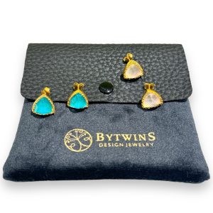 Gold Plated Earrings With Mother Of Pearl