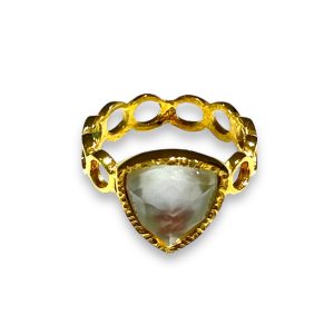 Gold Plated Ring With Mother Of Pearl