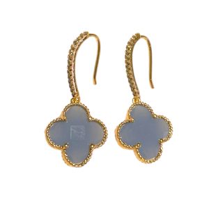 Gold Plated Earrings With LIgth Purple Crystal