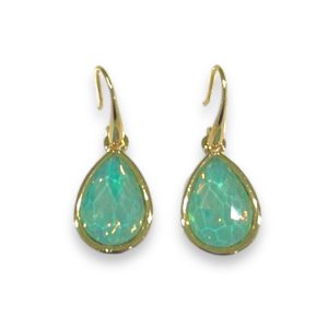 Gold Plated Earrings With Turquoise Crystals