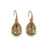 Gold Plated Earrings With White Crystals