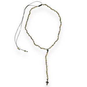 Handmade Necklace With Cross Made Of Semi-Precious Stones
