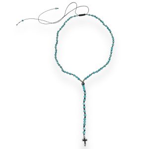 Handmade Necklace With Cross Made Of Semi-Precious Stones