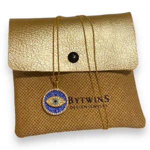 Handmade Evil Eye Necklace Gold Plated With Zirconia