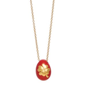 Gold Plated Red Egg Necklace