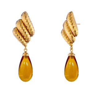 Cali Earrings Amber Gold