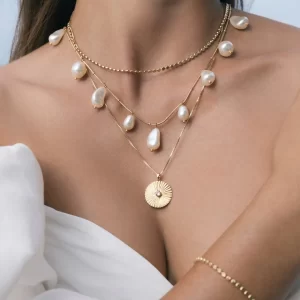 Odessa Necklace Gold - Crystal Caroline Svedbom