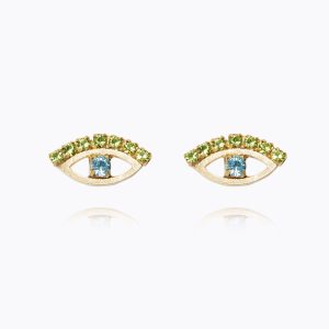 Petite Greek Eye Earrings / Green + Blue Caroline Svedbom