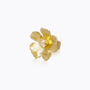 Δαχτυλίδι Λουλούδι Από Επιχρυσωμένο Ορείχαλκο Με Κρύσταλλο Caroline Svedbom