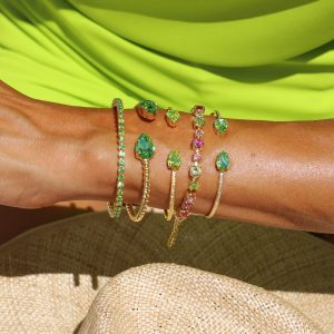Caroline Svedbom Petite Drop Bracelet / Citrus Green