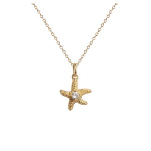Mini Sea Star Necklace Gold Crystal Caroline Svedbom