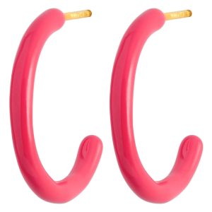 L1064 Color Hoops Medium pair Pink Lulu