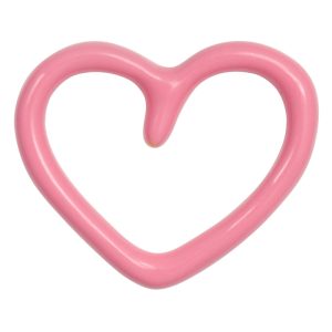 L1125 Σκουλαρίκι Καρδιά Από Επιχρυσωμένο Ορείχαλκο Και Ροζ Σμάλτο Lulou